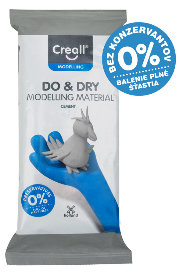 Samotvrdnoucí modelovací hmota DO&DRY hypoalergenní, 500 g, šedý cement - Image 2